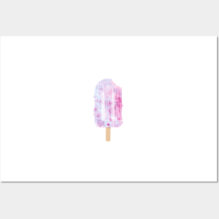 Ice cream. Fruit and berry ice cream on a stick. Watercolor illustration Posters and Art